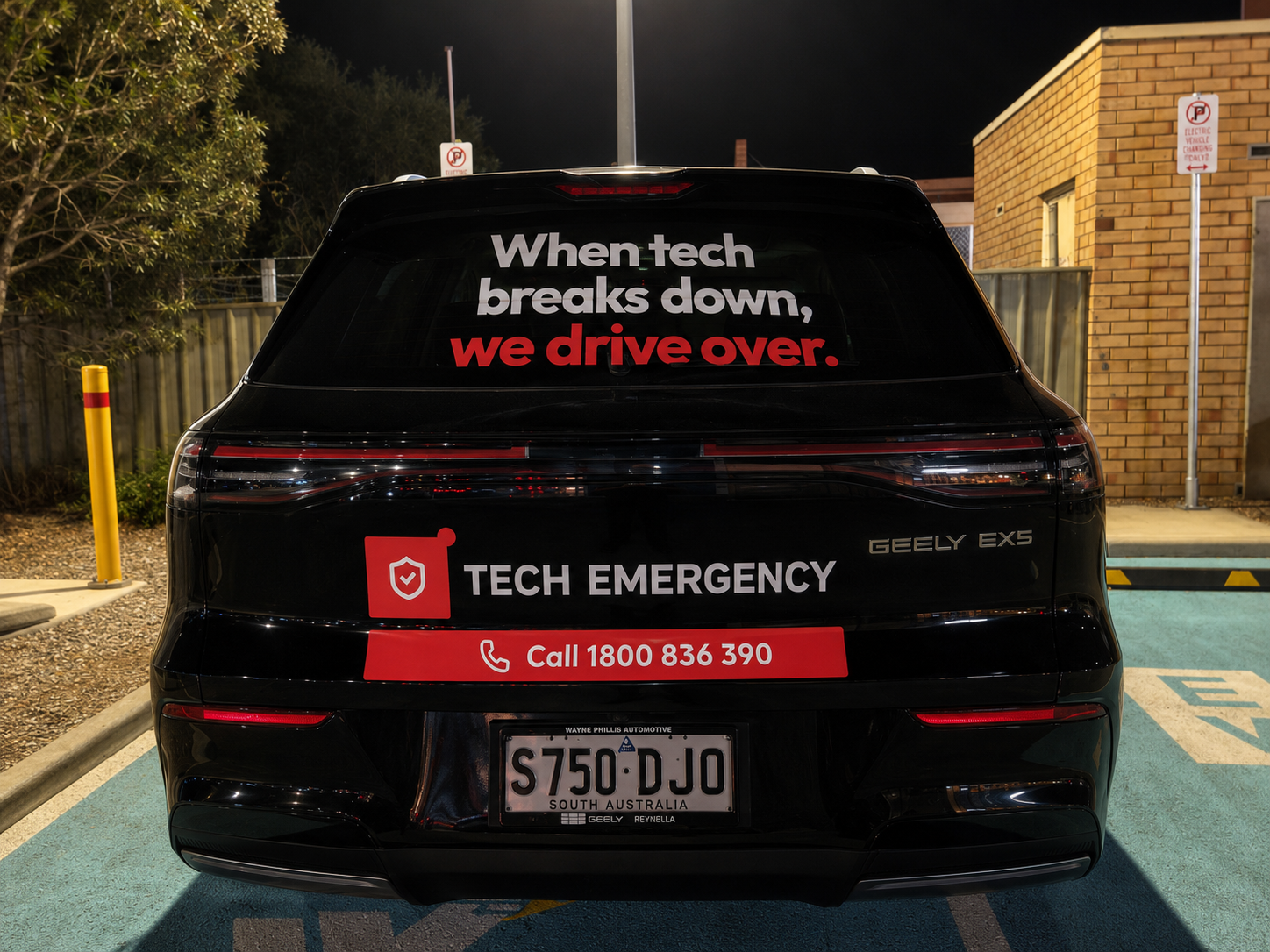 Tech Emergency Geely EX5 charging up between Adelaide IT jobs